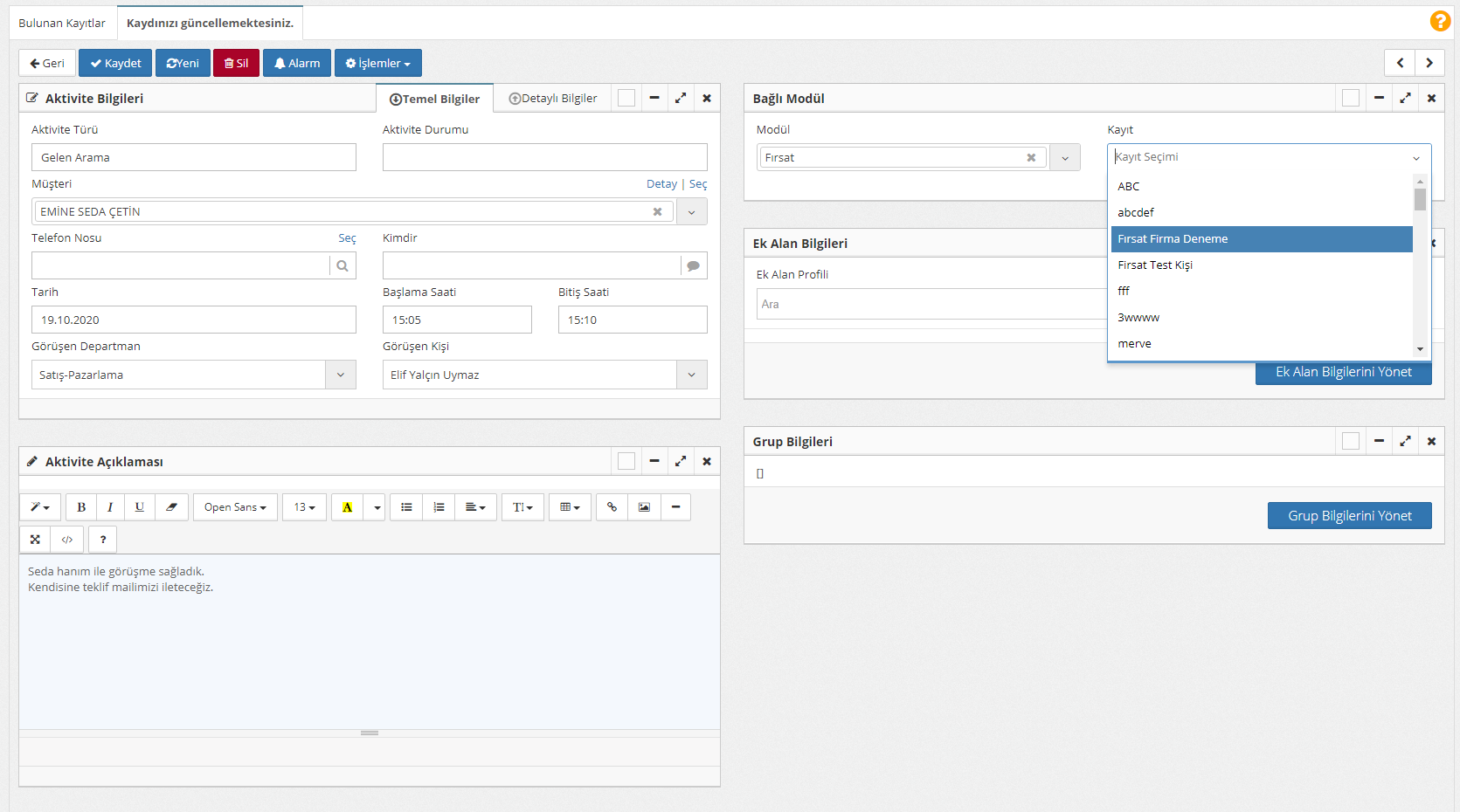 aktivite yönetimi 3